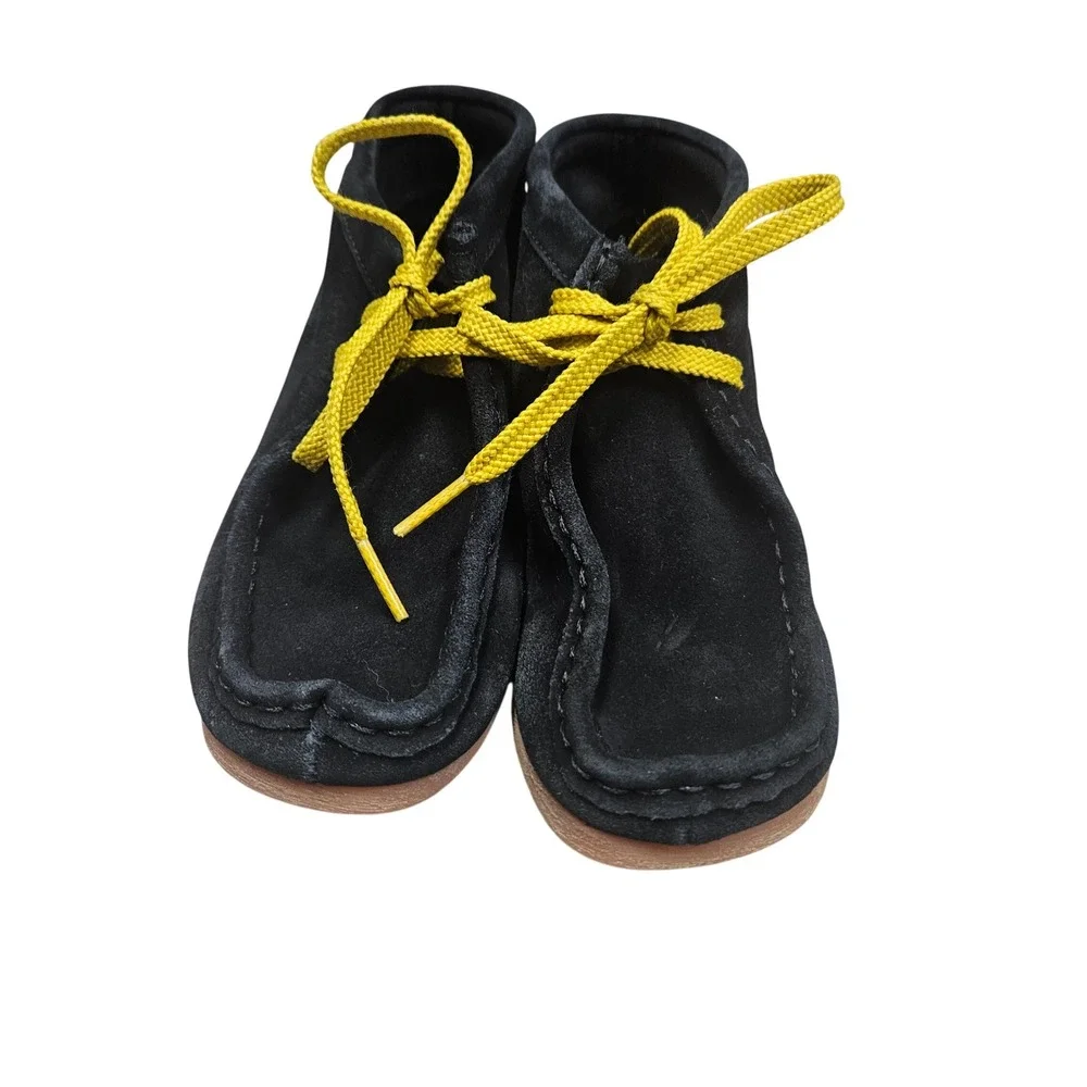 Clarks Wallabee Pokemon Pikachu Boots Kids 13 Black Suede Yellow Lace Moccasin